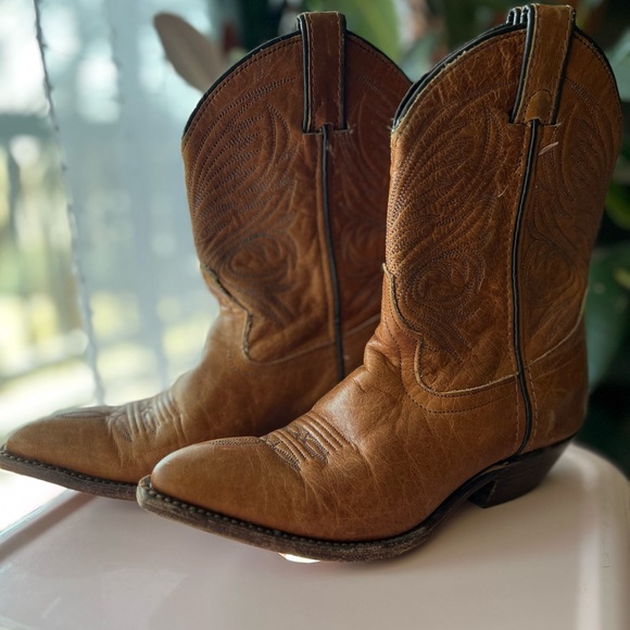 Old West | Shoes | Vintage Old West Leather Brown Western Cowboy Boots ...